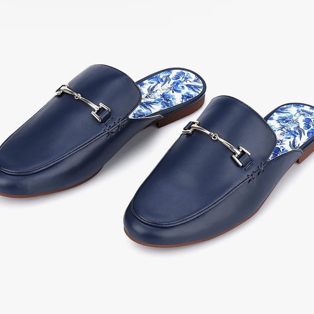 Men's Blue Leather Loafers